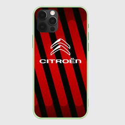 Чехол для iPhone 12 Pro Citroёn - полосы, цвет: 3D-салатовый