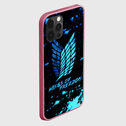Чехол для iPhone 12 Pro Attack on Titan wings of freedom - neon, цвет: 3D-малиновый — фото 2