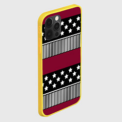 Чехол для iPhone 12 Pro Burgundy black striped pattern, цвет: 3D-желтый — фото 2