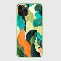 Чехол для iPhone 12 Pro Multicoloured camouflage, цвет: 3D-салатовый