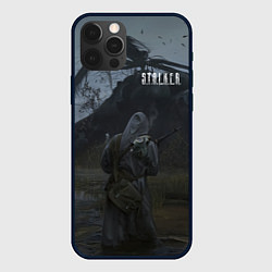 Чехол iPhone 12 Pro STALKER Одиночка На Болотах Возле Вертолёта