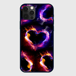 Чехол iPhone 12 Pro Пламенное сердце - паттерн