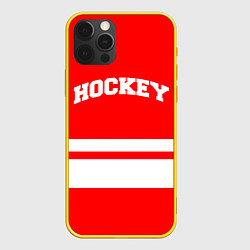 Чехол для iPhone 12 Pro Hockey - две волосы, цвет: 3D-желтый