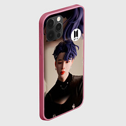 Чехол для iPhone 12 Pro BTS BLACK SWAN ART, цвет: 3D-малиновый — фото 2
