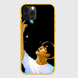 Чехол для iPhone 12 Pro BTS Kim Yohan Butterfly, цвет: 3D-желтый