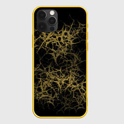 Чехол iPhone 12 Pro Universe in golden crackles abstraction