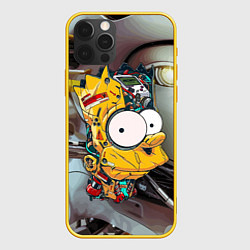 Чехол для iPhone 12 Pro Башка Барта Симпсона - Robopunk, цвет: 3D-желтый