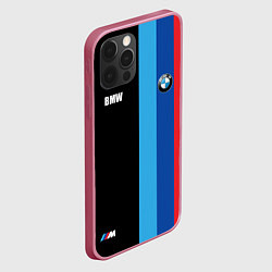 Чехол для iPhone 12 Pro BMW - М Линии : Черный, цвет: 3D-малиновый — фото 2