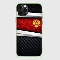 Чехол для iPhone 12 Pro Black & red Russia, цвет: 3D-салатовый