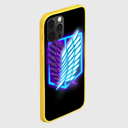 Чехол для iPhone 12 Pro Attack on Titan neon logo, цвет: 3D-желтый — фото 2