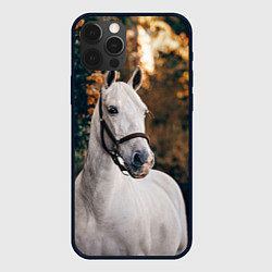 Чехол для iPhone 12 Pro Белая лошадка, цвет: 3D-черный