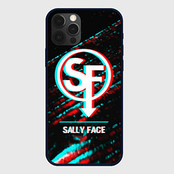 Чехол iPhone 12 Pro Sally Face в стиле glitch и баги графики на темном