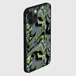 Чехол для iPhone 12 Pro Черный, серые, желтые каракули, цвет: 3D-черный — фото 2