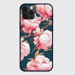 Чехол для iPhone 12 Pro Элегантные бутоны пионов, цвет: 3D-черный