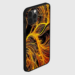 Чехол для iPhone 12 Pro Фрактальные перья, цвет: 3D-черный — фото 2