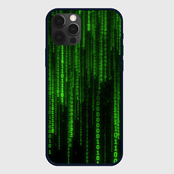 Чехол iPhone 12 Pro Двоичный код зеленый