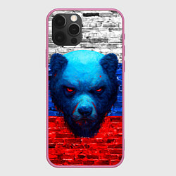 Чехол для iPhone 12 Pro Русский медведь арт, цвет: 3D-малиновый