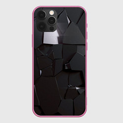 Чехол для iPhone 12 Pro Треснутый асфальт, цвет: 3D-малиновый