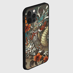 Чехол для iPhone 12 Pro Тигр и дракон мифические, цвет: 3D-черный — фото 2