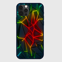 Чехол для iPhone 12 Pro Семицветный перелив, цвет: 3D-черный