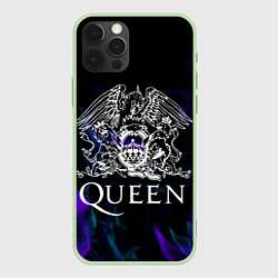 Чехол для iPhone 12 Pro Queen пламя неон, цвет: 3D-салатовый