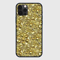Чехол iPhone 12 Pro Золотая чеканка - текстура