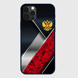 Чехол для iPhone 12 Pro Red & black Russia, цвет: 3D-черный