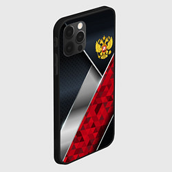 Чехол для iPhone 12 Pro Red & black Russia, цвет: 3D-черный — фото 2