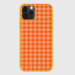 Чехол iPhone 12 Pro Цветочки на оранжевом фоне