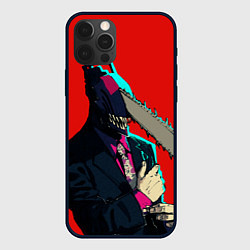 Чехол iPhone 12 Pro Человек бензопила в деловом костюме