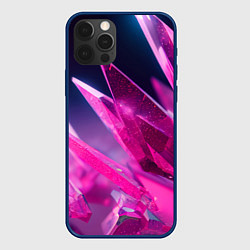 Чехол для iPhone 12 Pro Розовые кристаллы, цвет: 3D-тёмно-синий