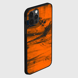 Чехол для iPhone 12 Pro Абстрактная оранжевая поверхность и чёрные тени, цвет: 3D-черный — фото 2