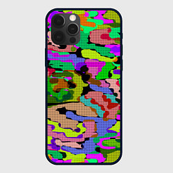 Чехол iPhone 12 Pro Разноцветный клетчатый камуфляж