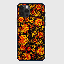 Чехол для iPhone 12 Pro Хохлома роспись, цвет: 3D-черный