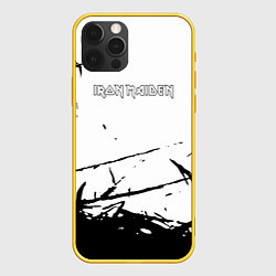 Чехол iPhone 12 Pro Iron Maiden черная текстура