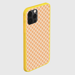 Чехол для iPhone 12 Pro Оранжевые геометрические цветы, цвет: 3D-желтый — фото 2