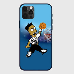 Чехол для iPhone 12 Pro Bart Jordan Simpson забивает мяч в кольцо, цвет: 3D-черный