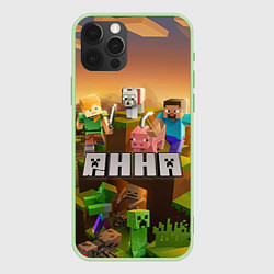 Чехол для iPhone 12 Pro Анна Minecraft, цвет: 3D-салатовый