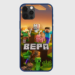 Чехол для iPhone 12 Pro Вера Minecraft, цвет: 3D-тёмно-синий