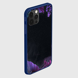 Чехол для iPhone 12 Pro Неоновые космические тропики, цвет: 3D-тёмно-синий — фото 2