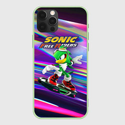 Чехол для iPhone 12 Pro Jet-the-hawk - Sonic Free Riders, цвет: 3D-салатовый