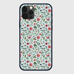 Чехол iPhone 12 Pro Мятно-цветочный
