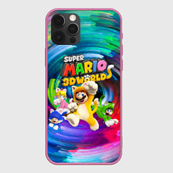 Чехол для iPhone 12 Pro Super Mario 3D World - Nintendo - Team of heroes, цвет: 3D-малиновый