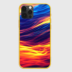 Чехол для iPhone 12 Pro Волны неон, цвет: 3D-желтый