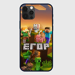 Чехол для iPhone 12 Pro Егор Minecraft, цвет: 3D-черный