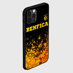 Чехол для iPhone 12 Pro Benfica - gold gradient: символ сверху, цвет: 3D-черный — фото 2