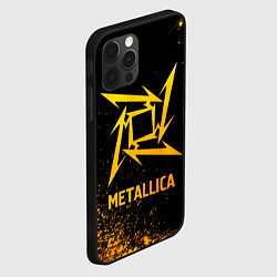 Чехол для iPhone 12 Pro Metallica - gold gradient, цвет: 3D-черный — фото 2
