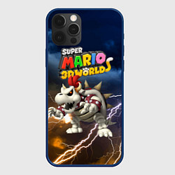 Чехол для iPhone 12 Pro Dry Bowser - Super Mario 3D World - Nintendo, цвет: 3D-тёмно-синий