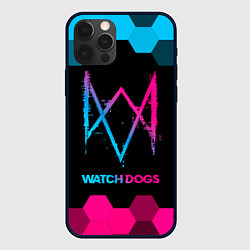 Чехол iPhone 12 Pro Watch Dogs - neon gradient