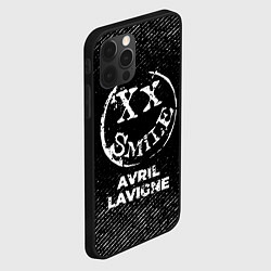 Чехол для iPhone 12 Pro Avril Lavigne с потертостями на темном фоне, цвет: 3D-черный — фото 2